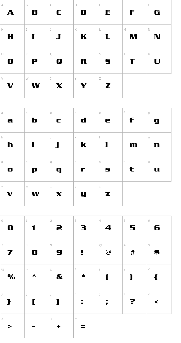 Character Map Chainlink Bold Font