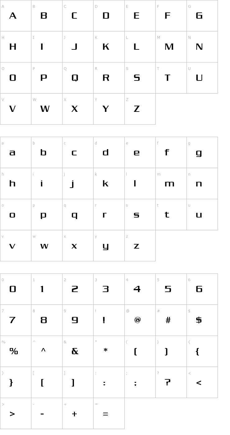 Character Map Chainlink Semi-Bold Font