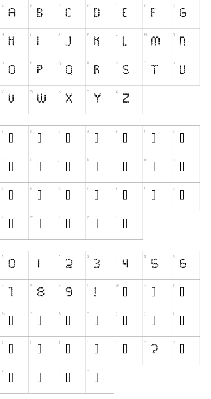 Character Map CHAINS Color Fill Font