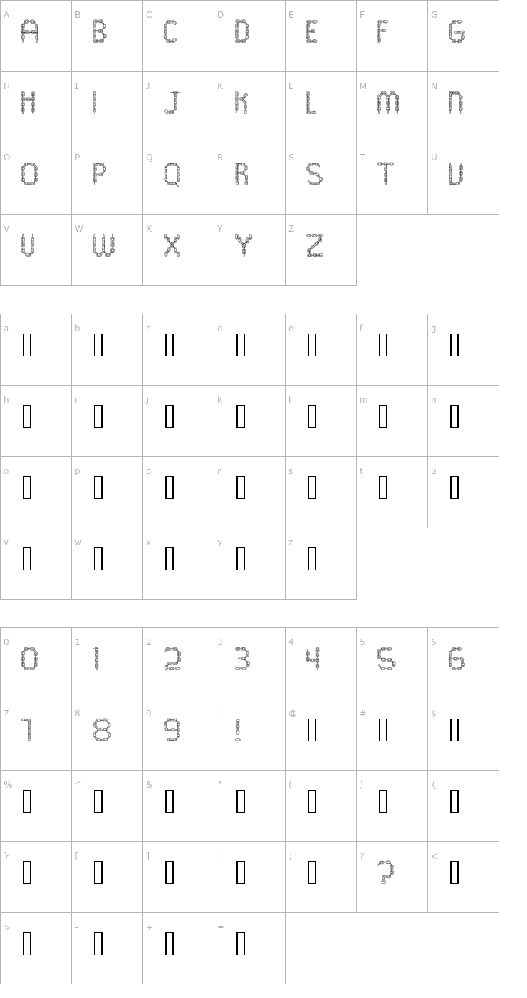 Character Map CHAINS Font