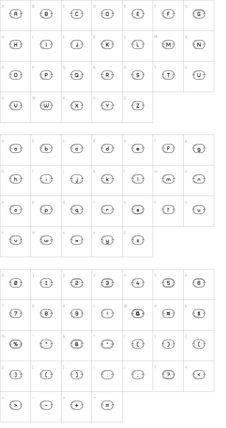 Character Map Chainz G98 Font
