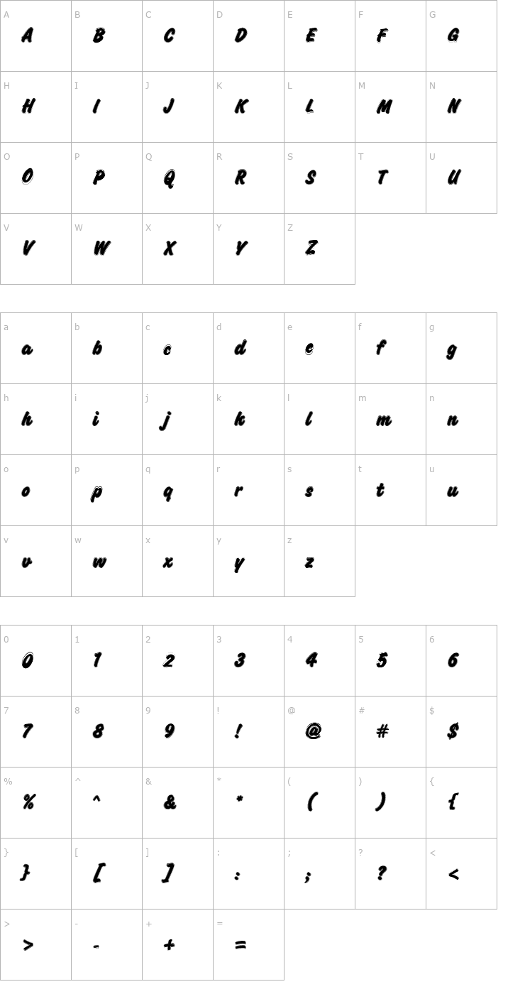 Character Map Challenge Contour Font