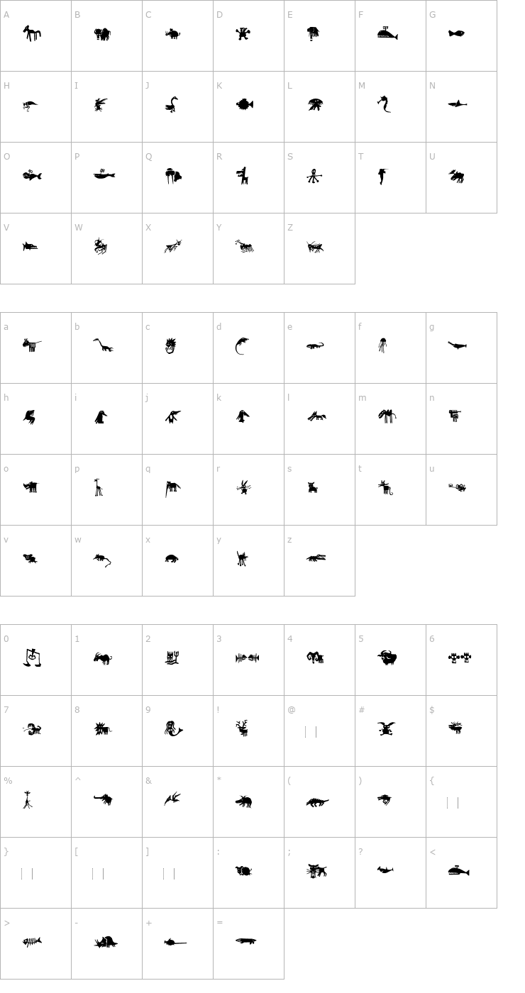Character Map Chamaeleon Font
