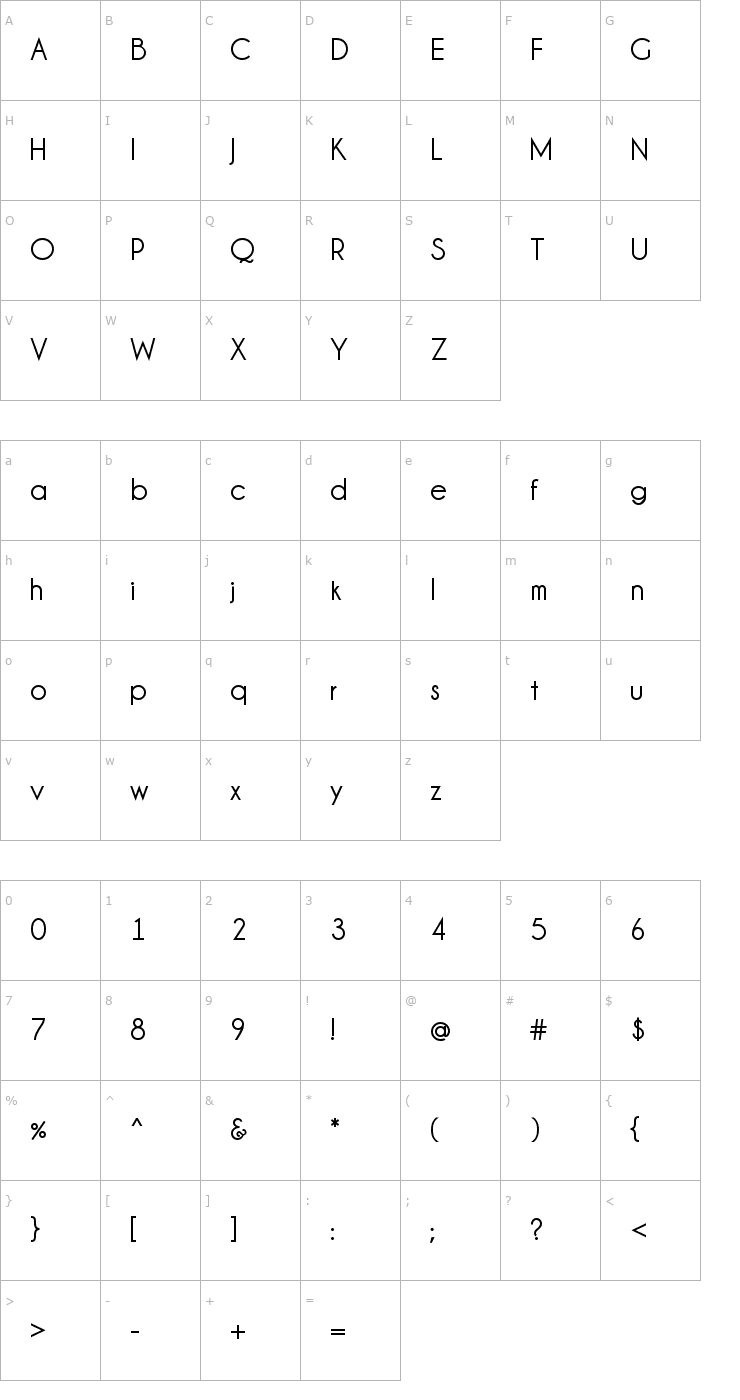 Character Map Champagne & Limousines Bold Font