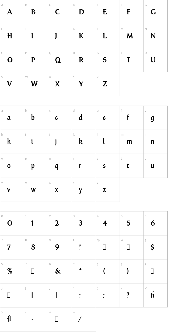Character Map Champers LET Plain1.0 Font