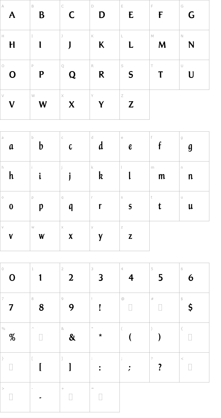 Character Map ChampersPlain Font