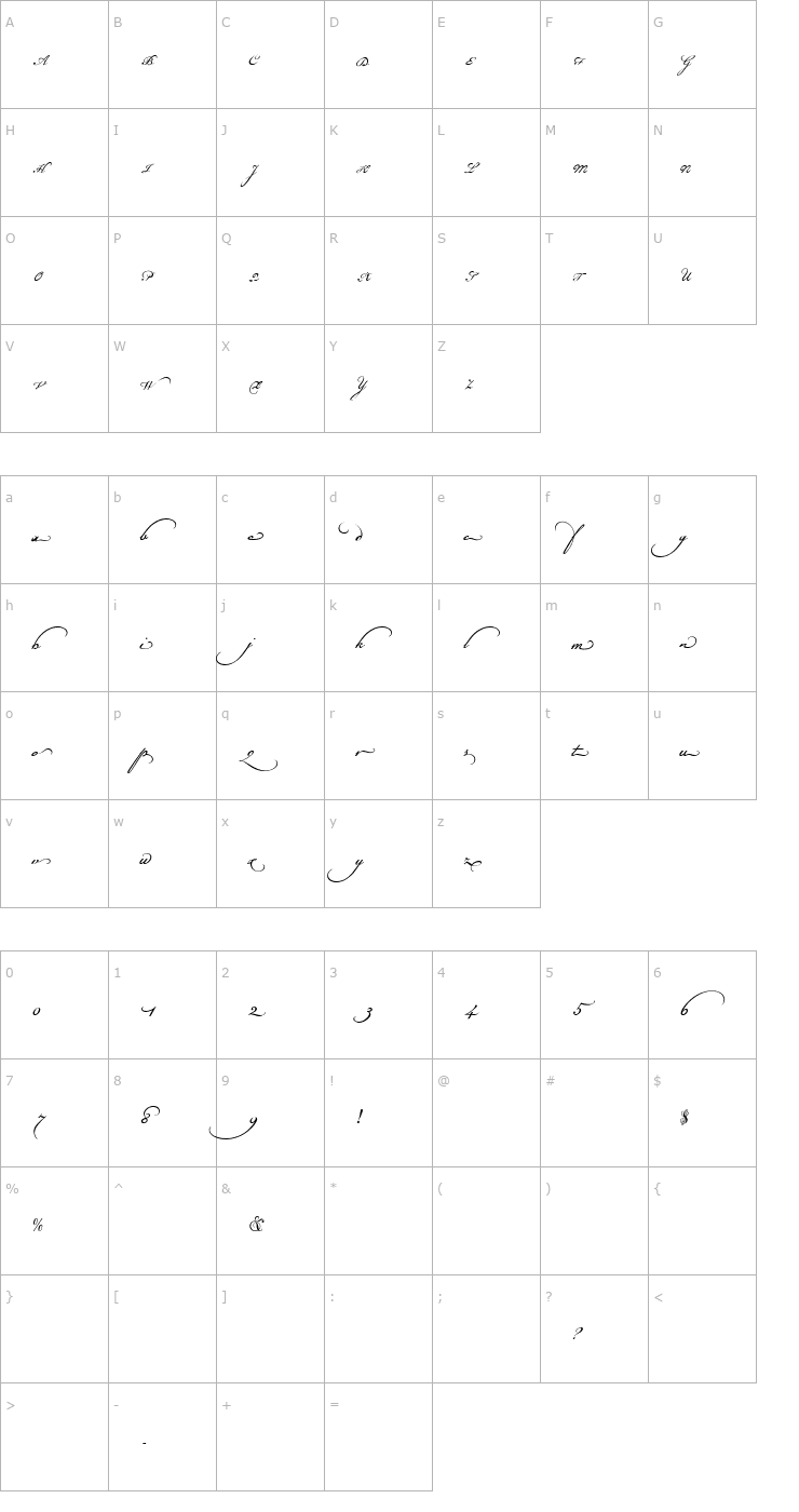 Character Map Champignon Alt Swash Font