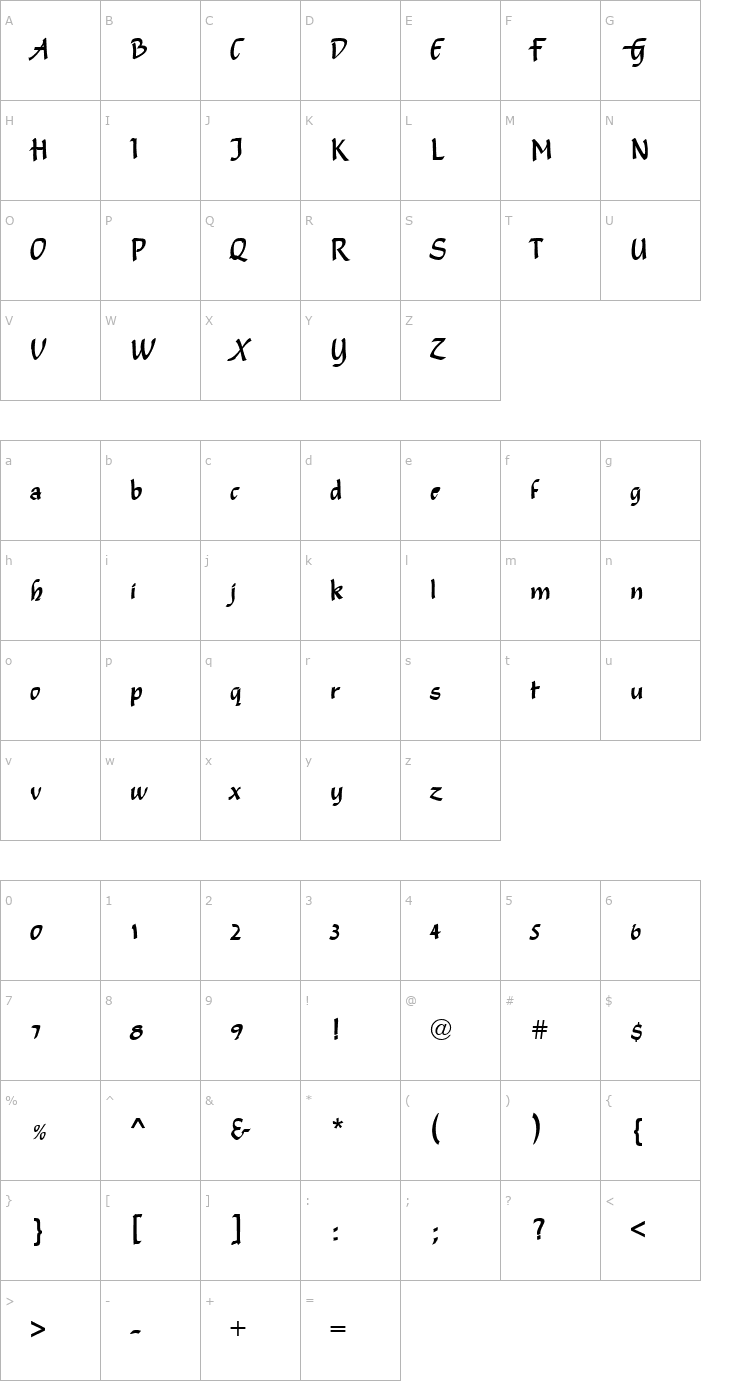 Character Map Champion Regular Font