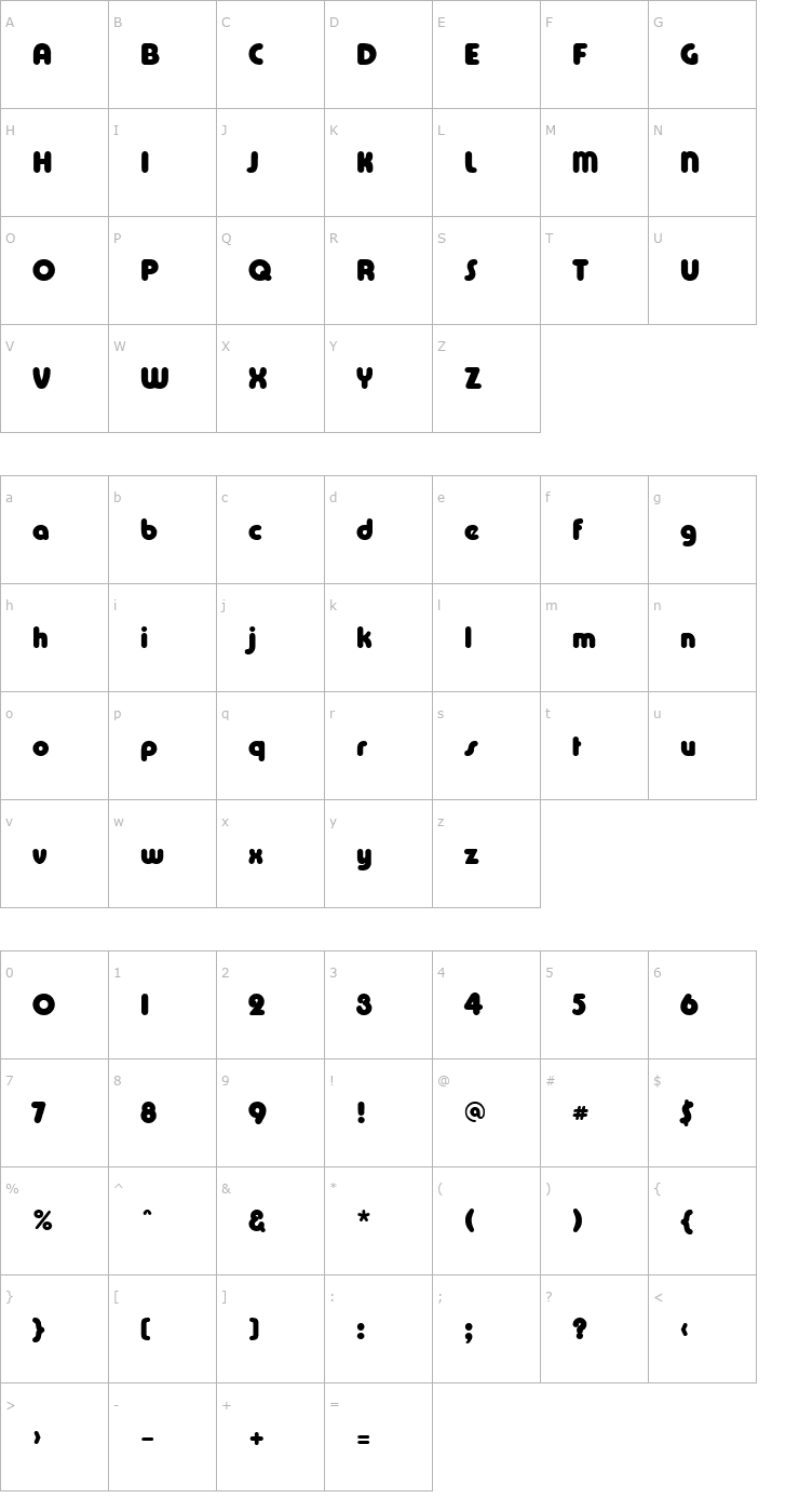 Character Map Chance Regular Font