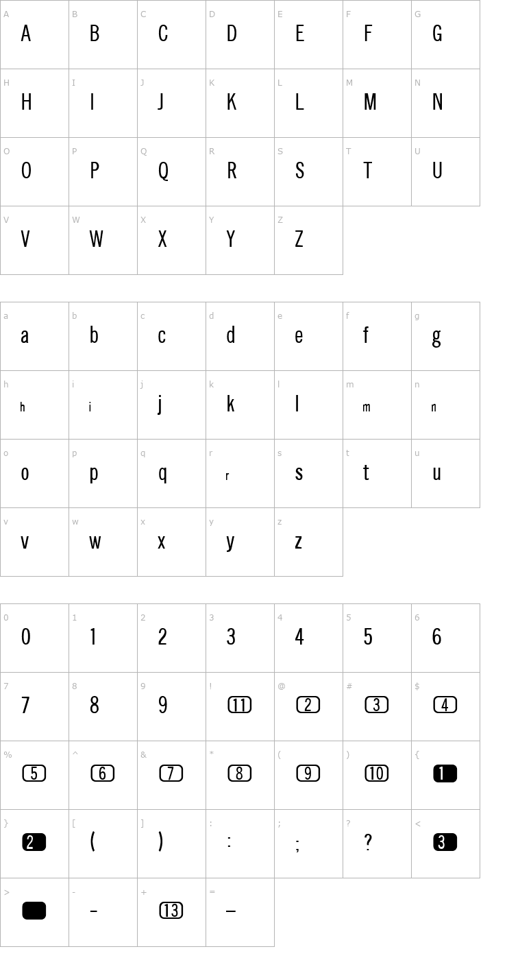 Character Map Channel Font
