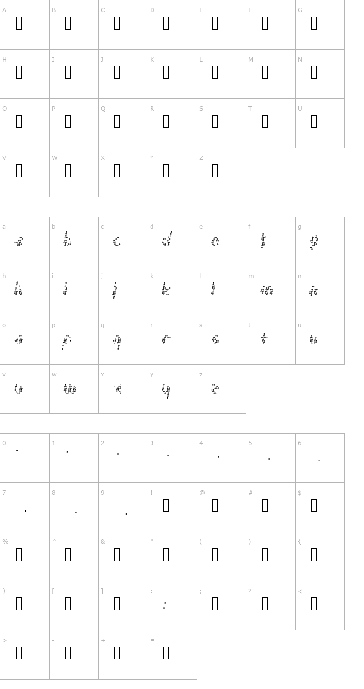Character Map Chaos Bold Font