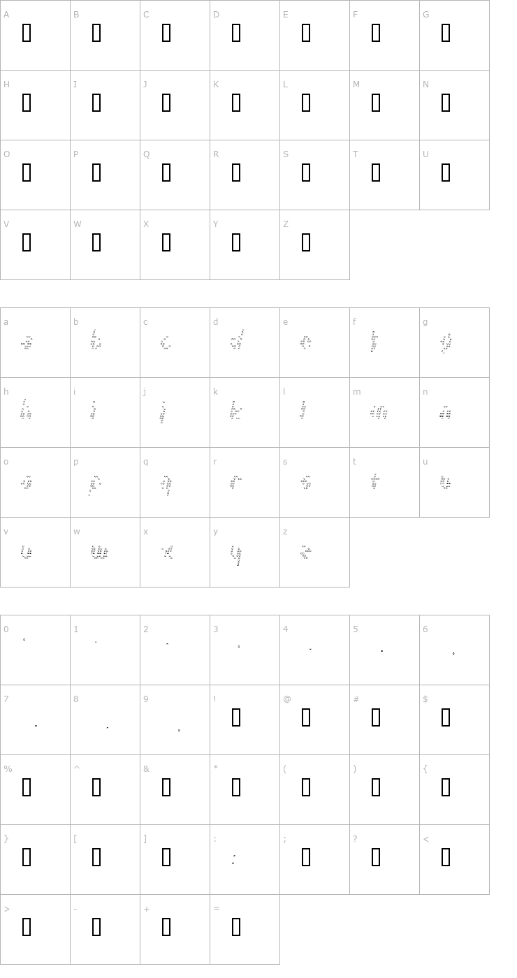 Character Map Chaos Light Font