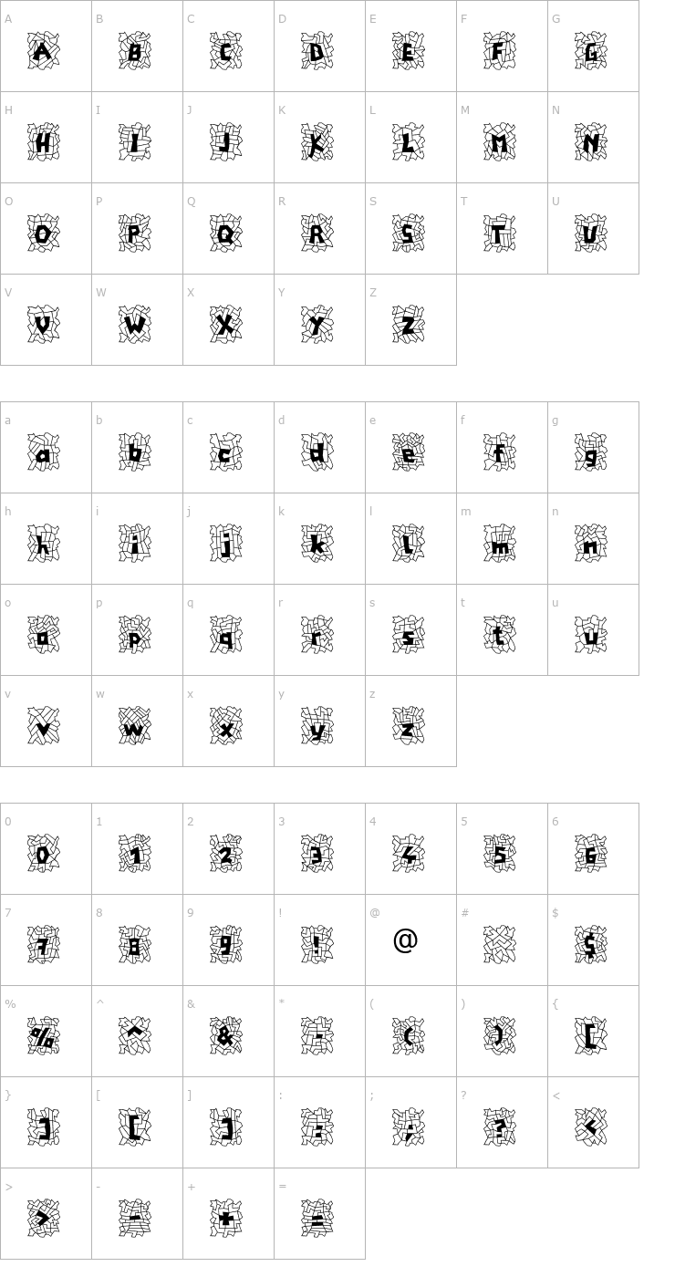 Character Map Chaos2 Becker Font