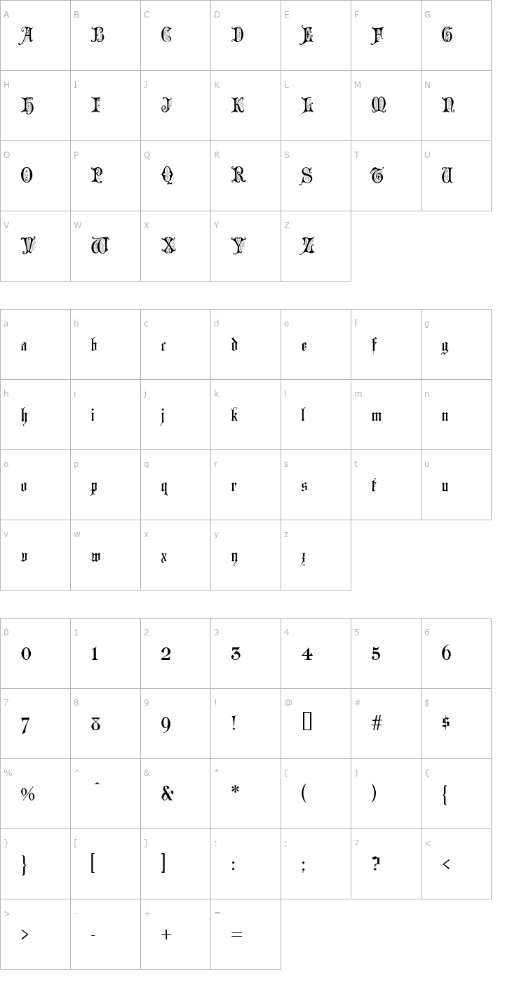 Character Map Chappel Text Font