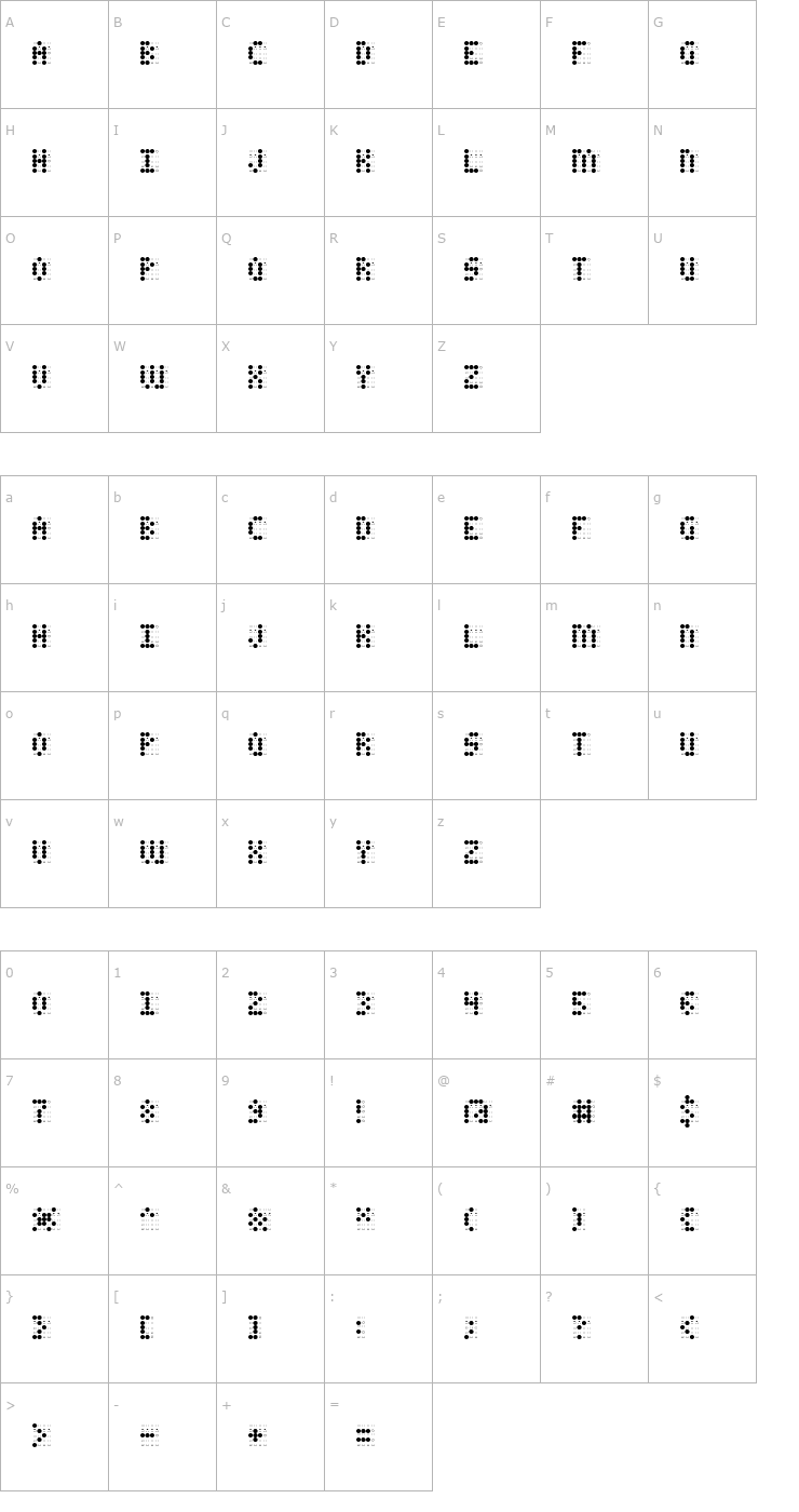 Character Map Charaille AOE Font