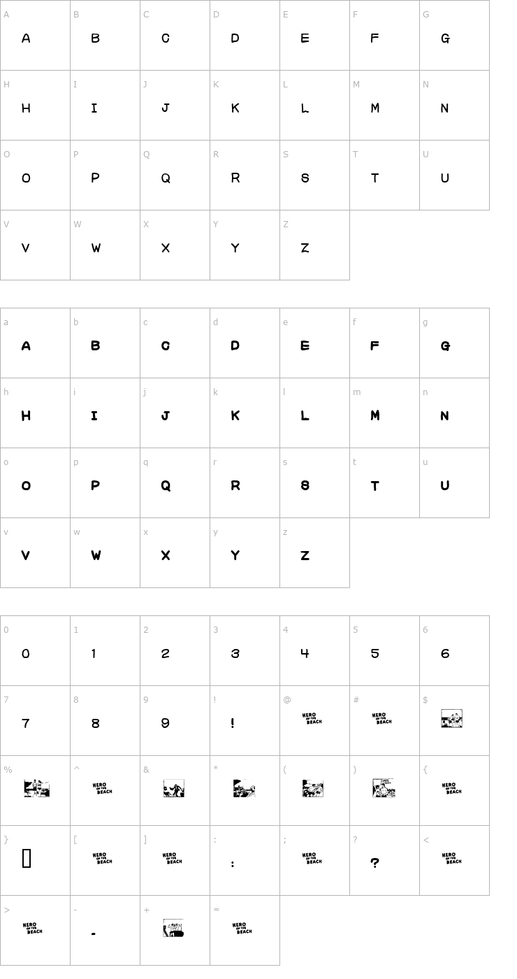 Character Map Charles Atlas Font