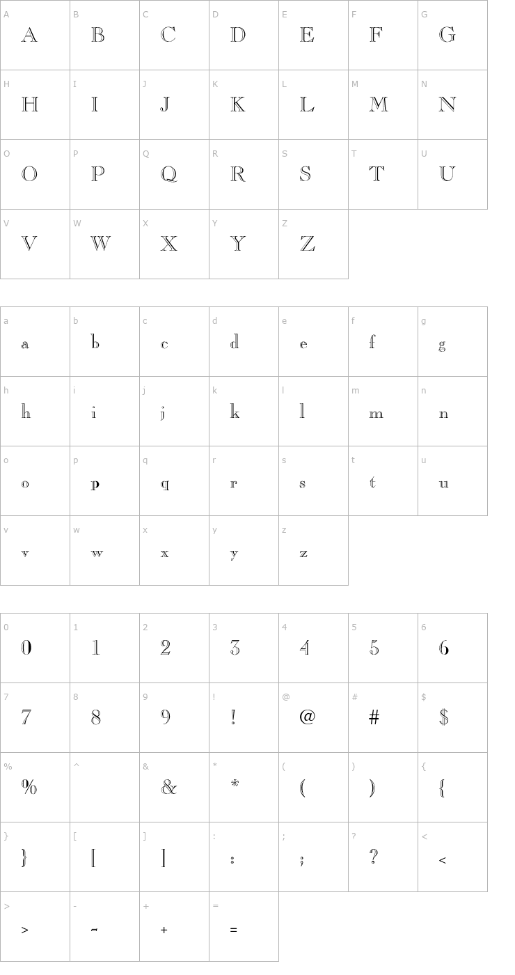 Character Map Charles Open Font