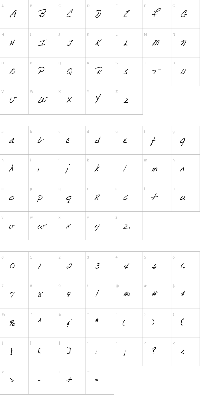 Character Map Charles Regular Font