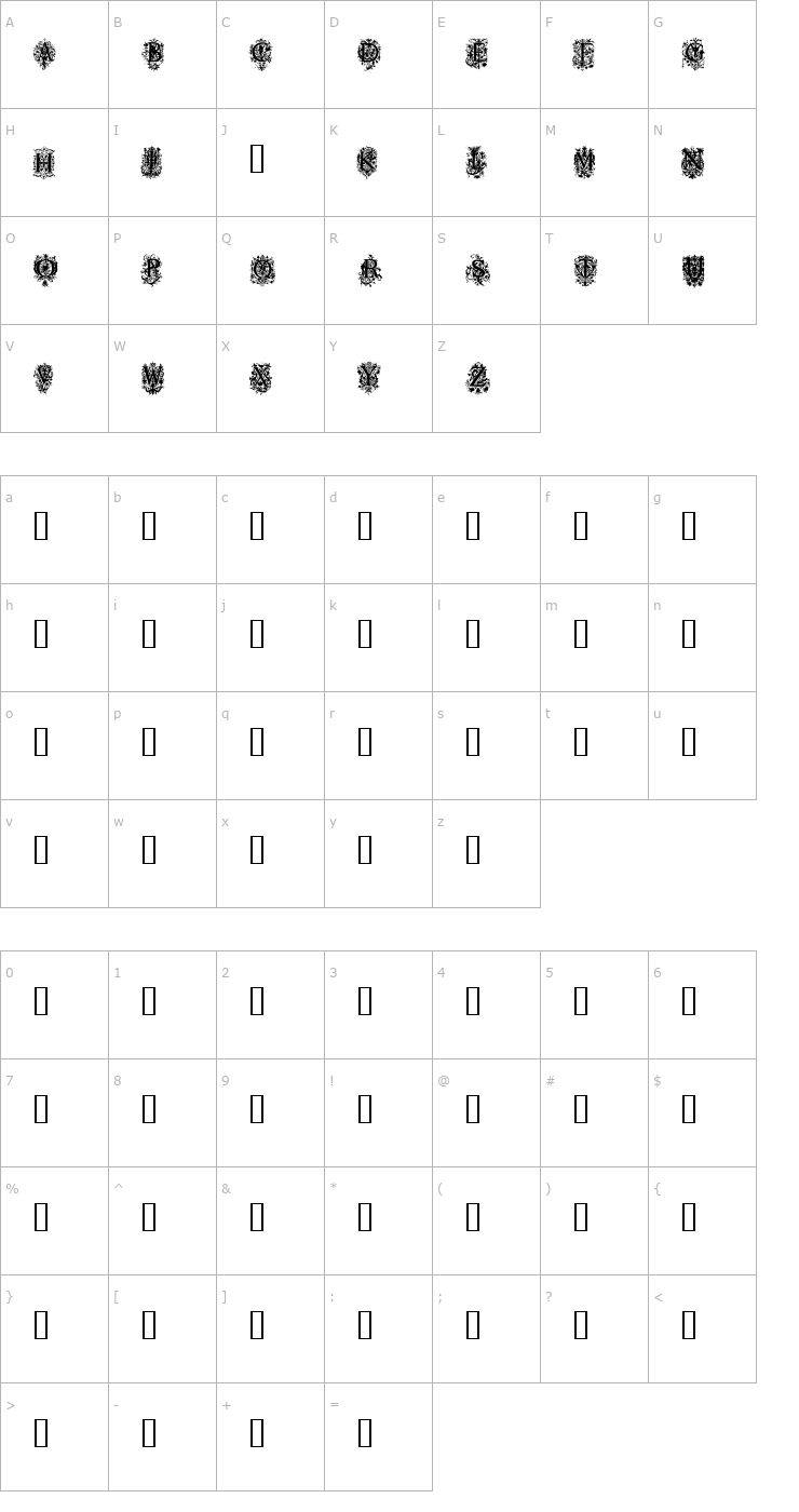 Character Map Chaucher Font