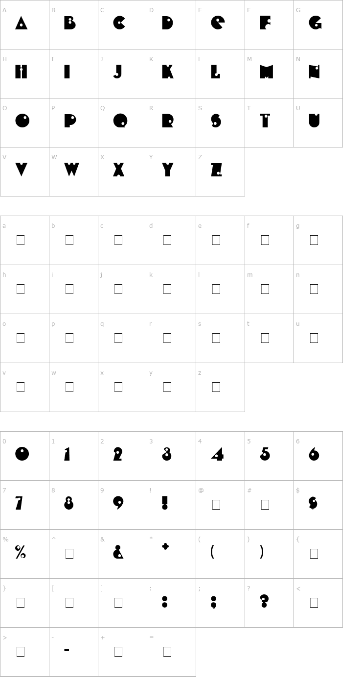 Character Map Cheap Shot Display Caps SSi Font