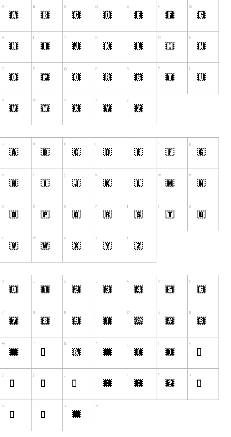 Character Map Checkers Font