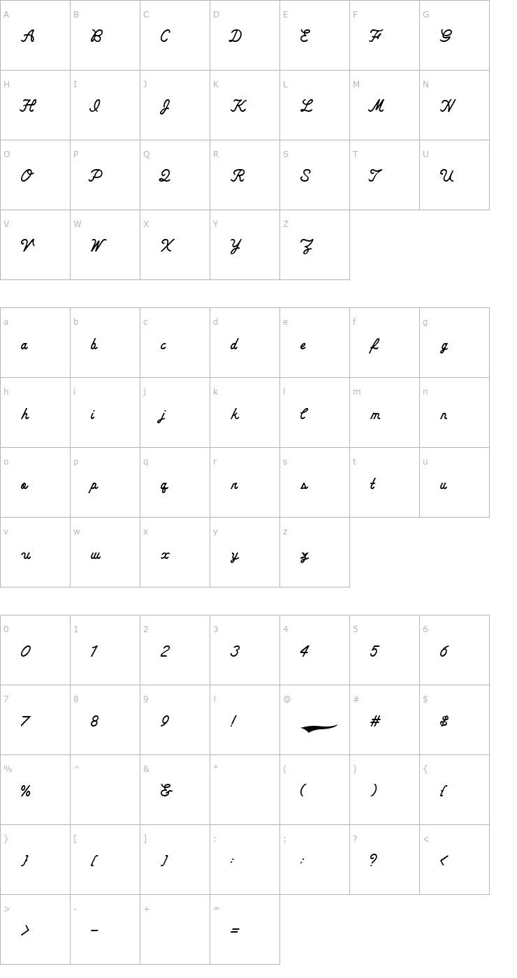 Character Map CheerScriptROUNDRegular Font