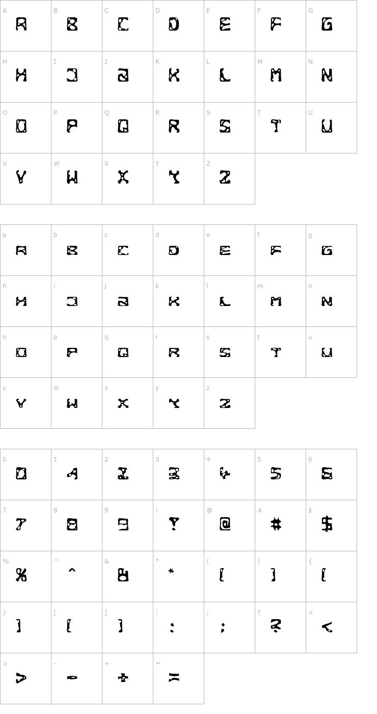 Character Map Cheesehard Becker Font