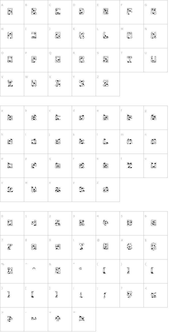 Character Map Cheesemouse Becker Font