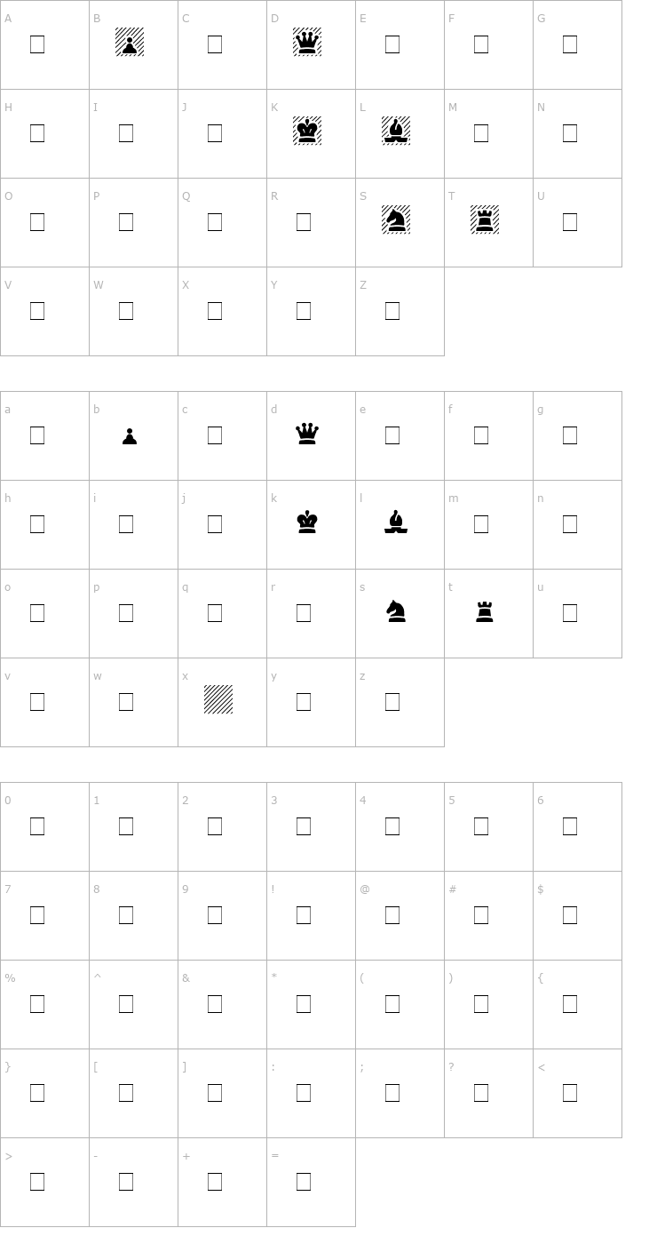 Character Map Cheq Bold Font