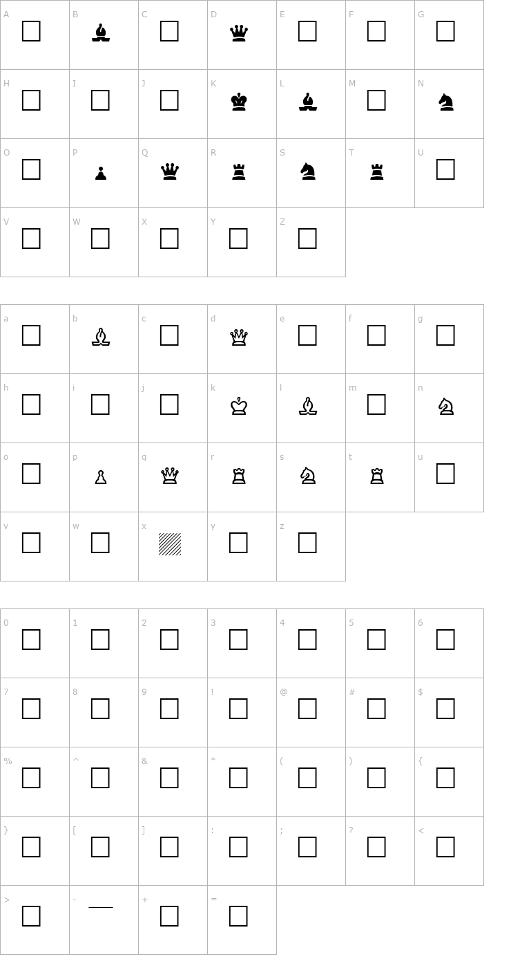 Character Map Cheq Font