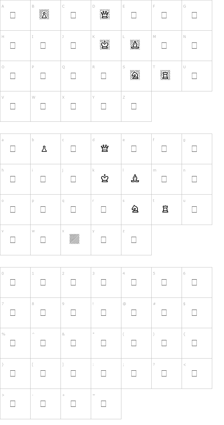 Character Map Cheq Normal Font