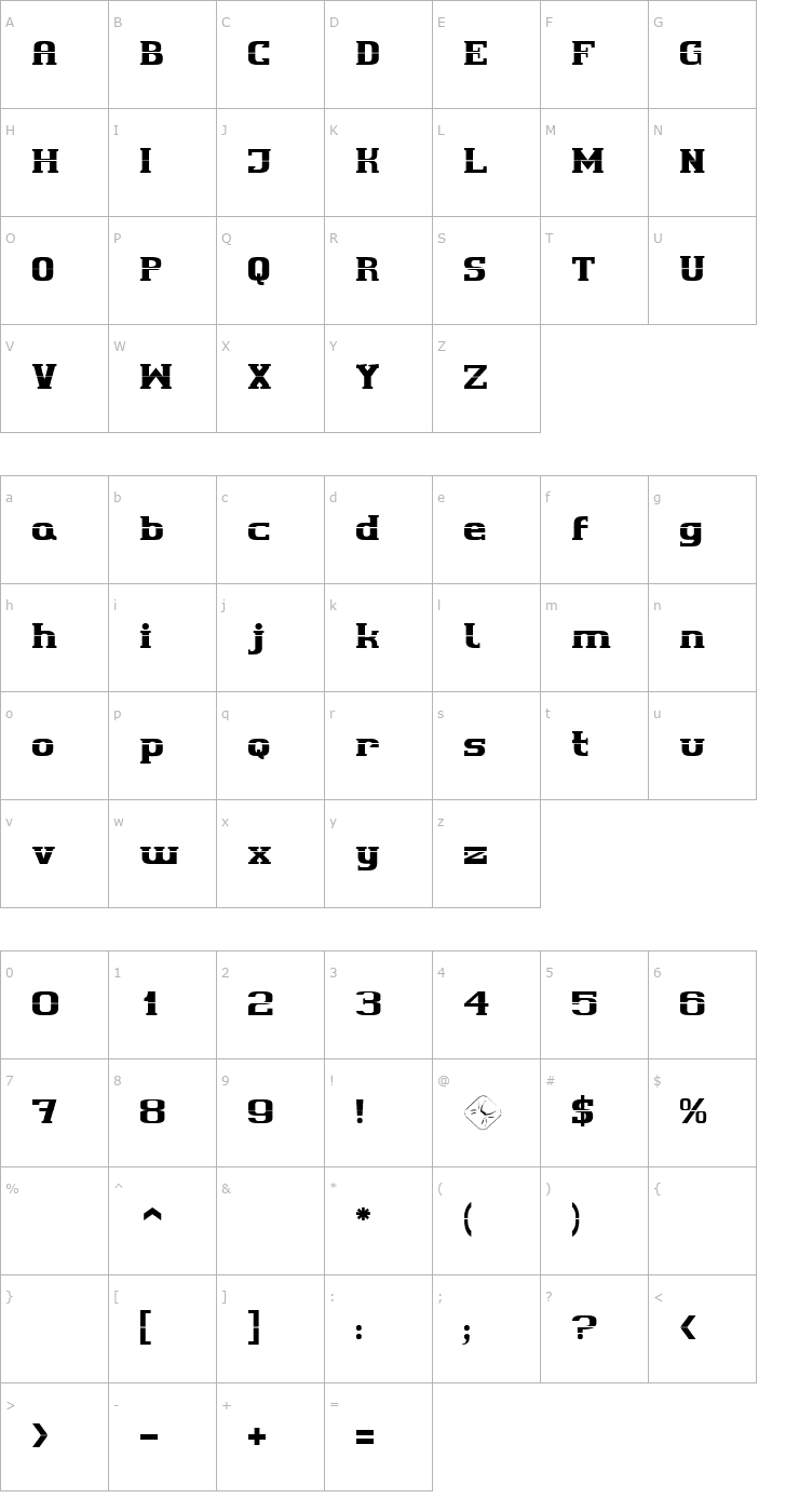 Character Map cherif Font