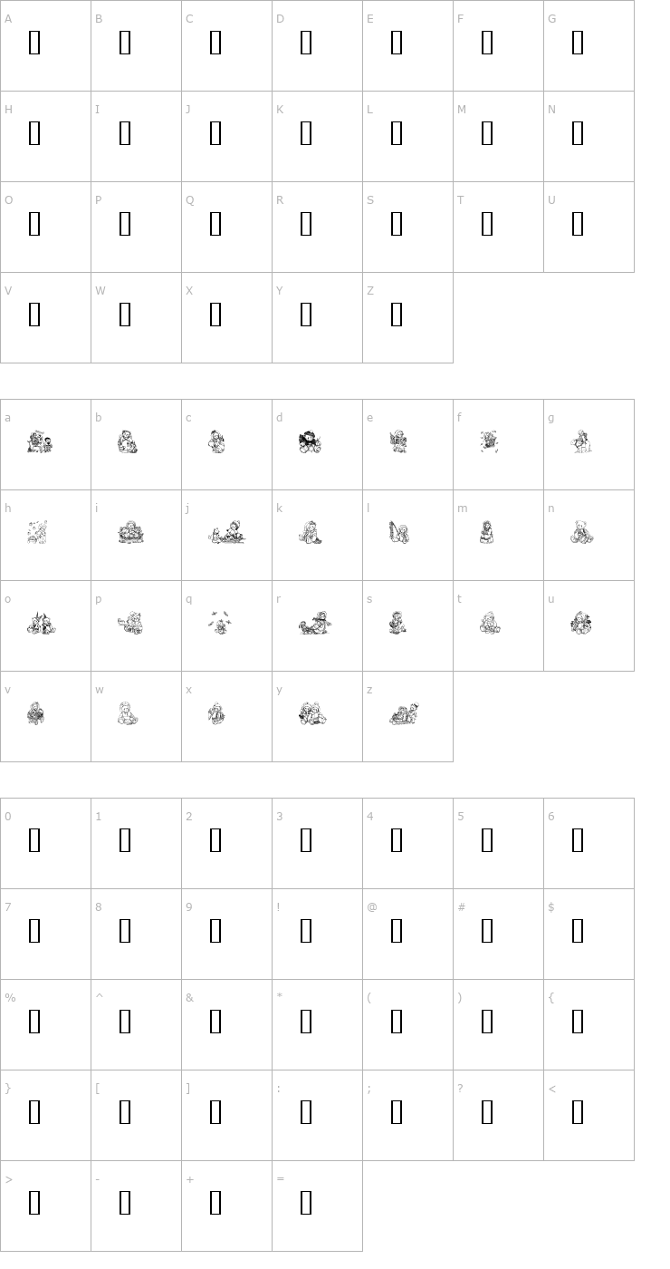 Character Map CherisedHoliday Font