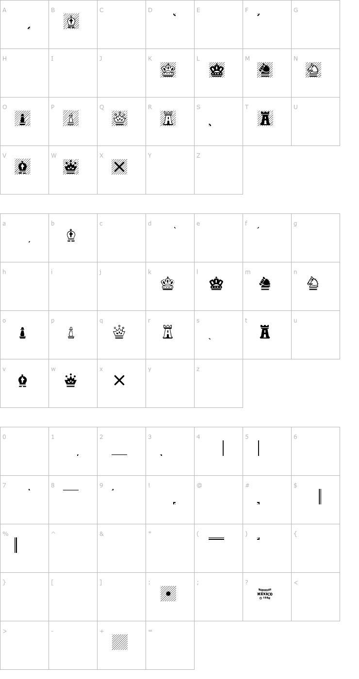 Character Map Chess Magnetic Font