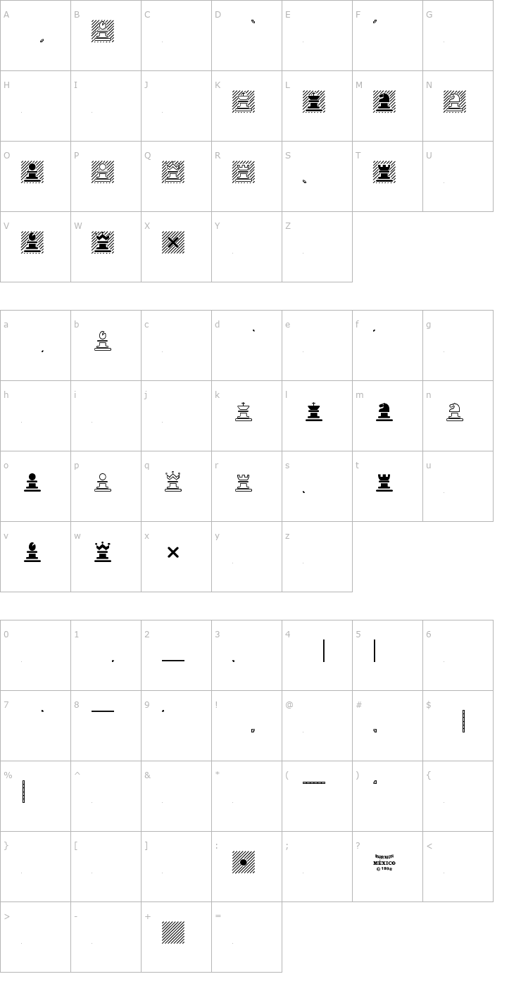 Character Map Chess Marroquin Font