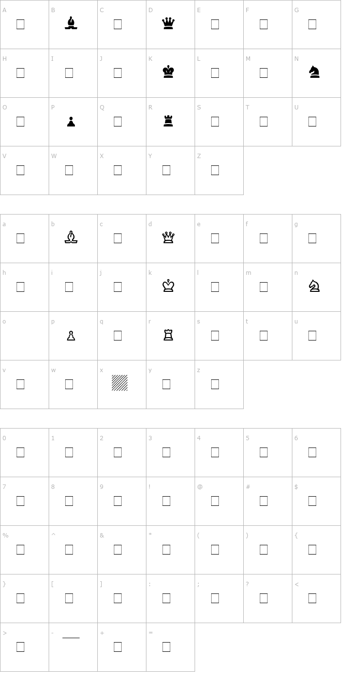 Character Map Chess SSi Font