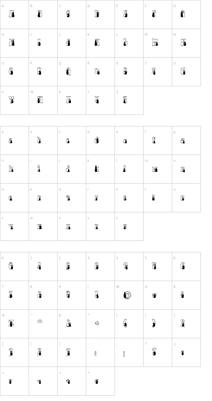 Character Map ChessManWhite Becker Font