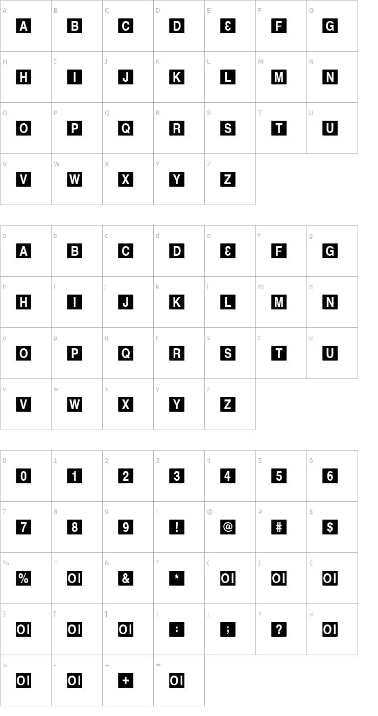 Character Map ChewToy Font