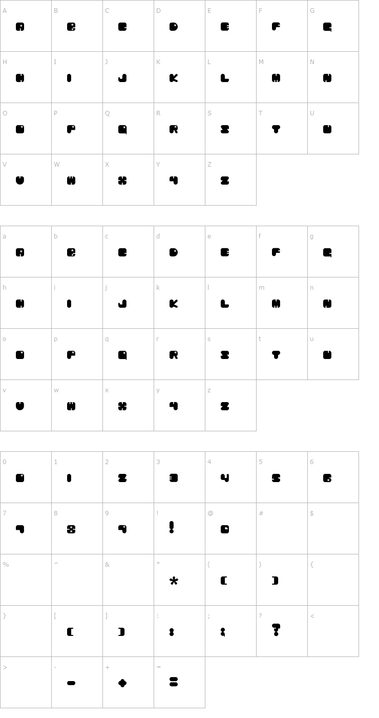 Character Map Chibaraki Now Font