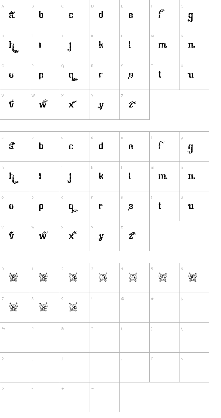 Character Map Chicago House Font