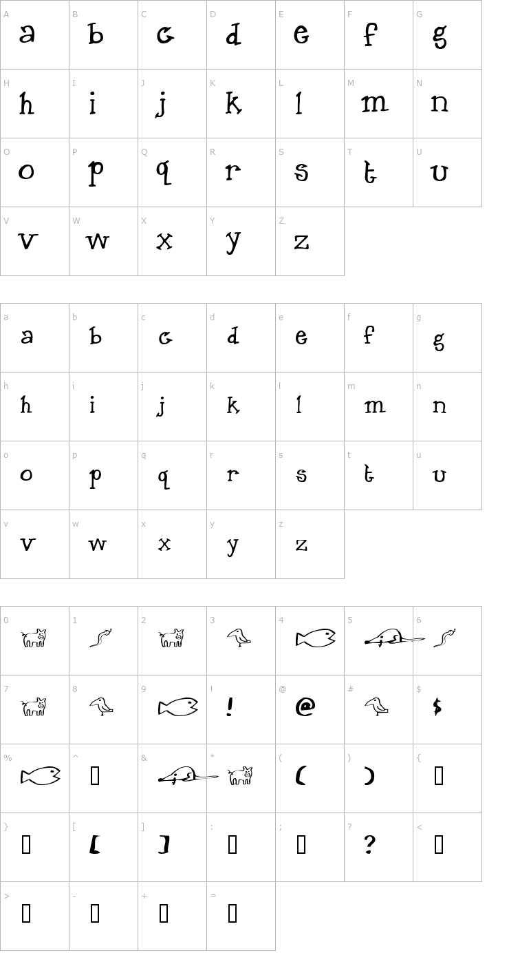 Character Map Chigger Font