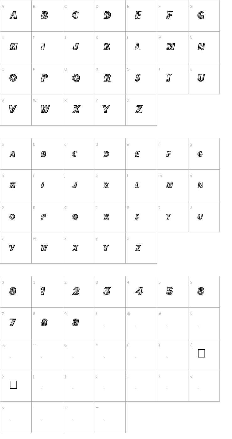 Character Map Chili Regular Font