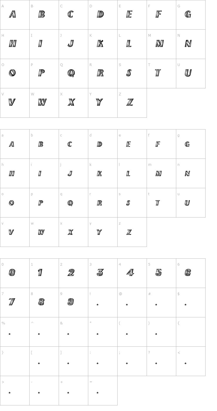 Character Map ChiliPepper-Ext Font