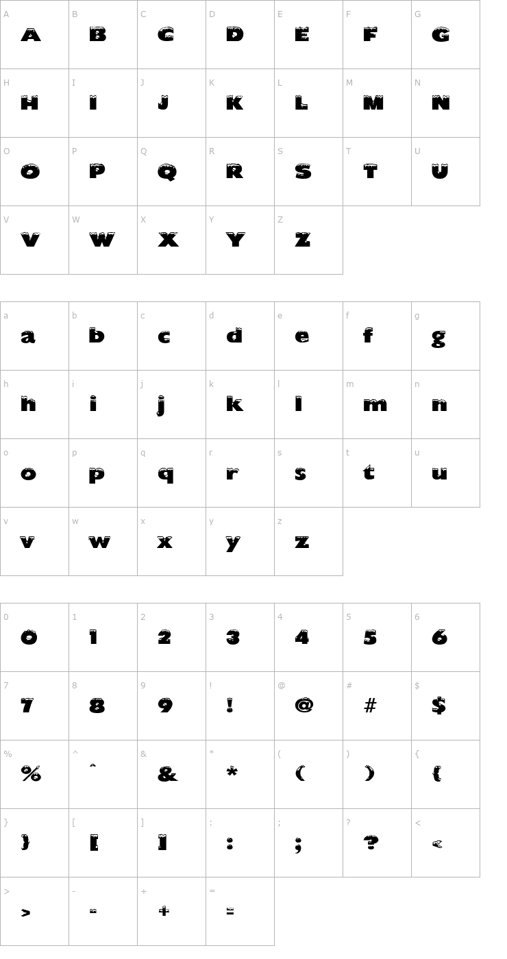Character Map Chilled Regular Font