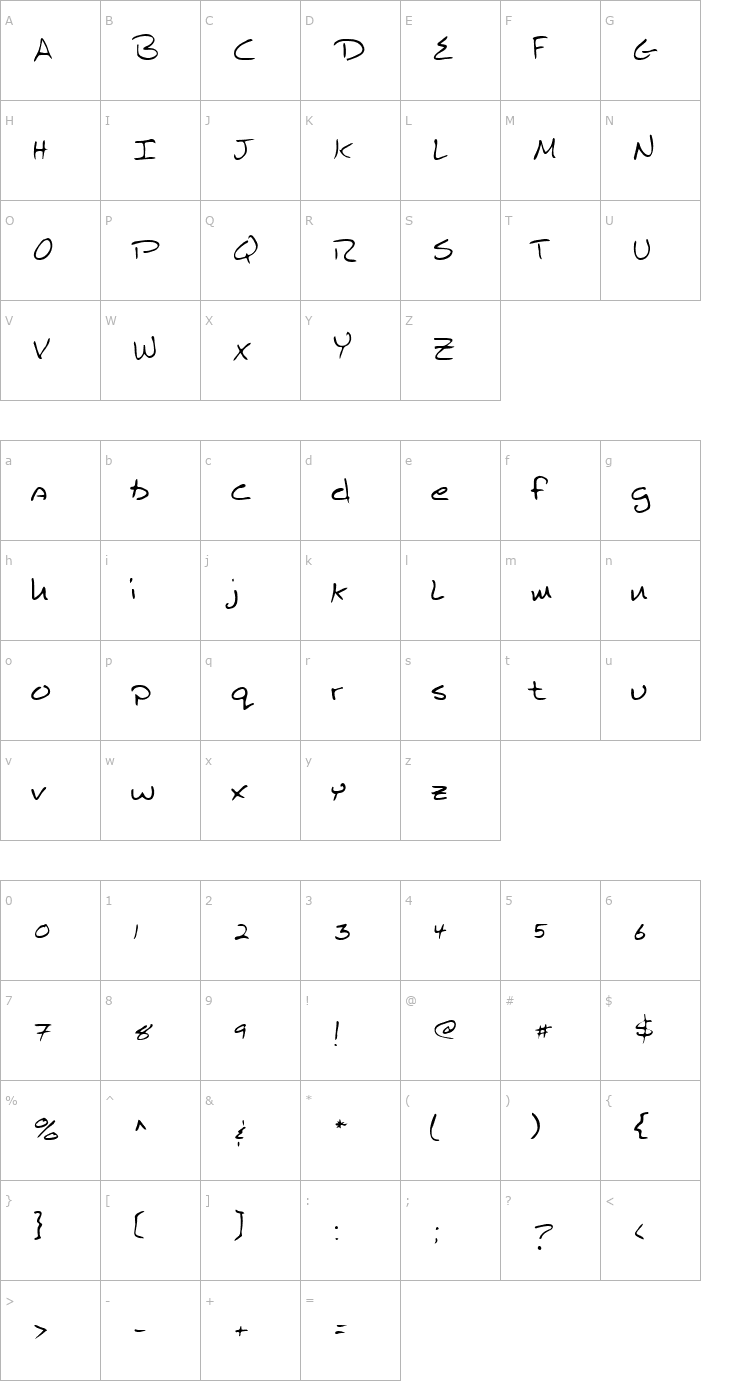 Character Map Chipper Regular Font