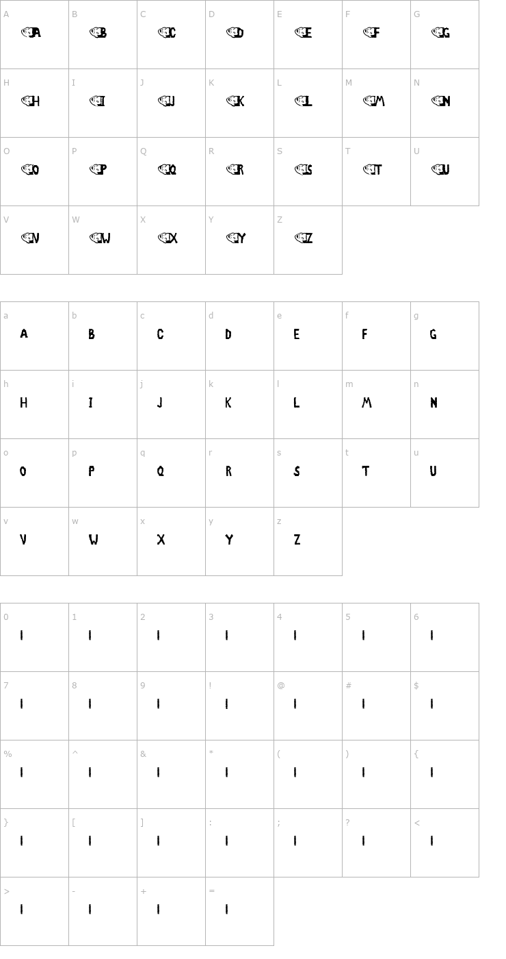 Character Map Chlod Font