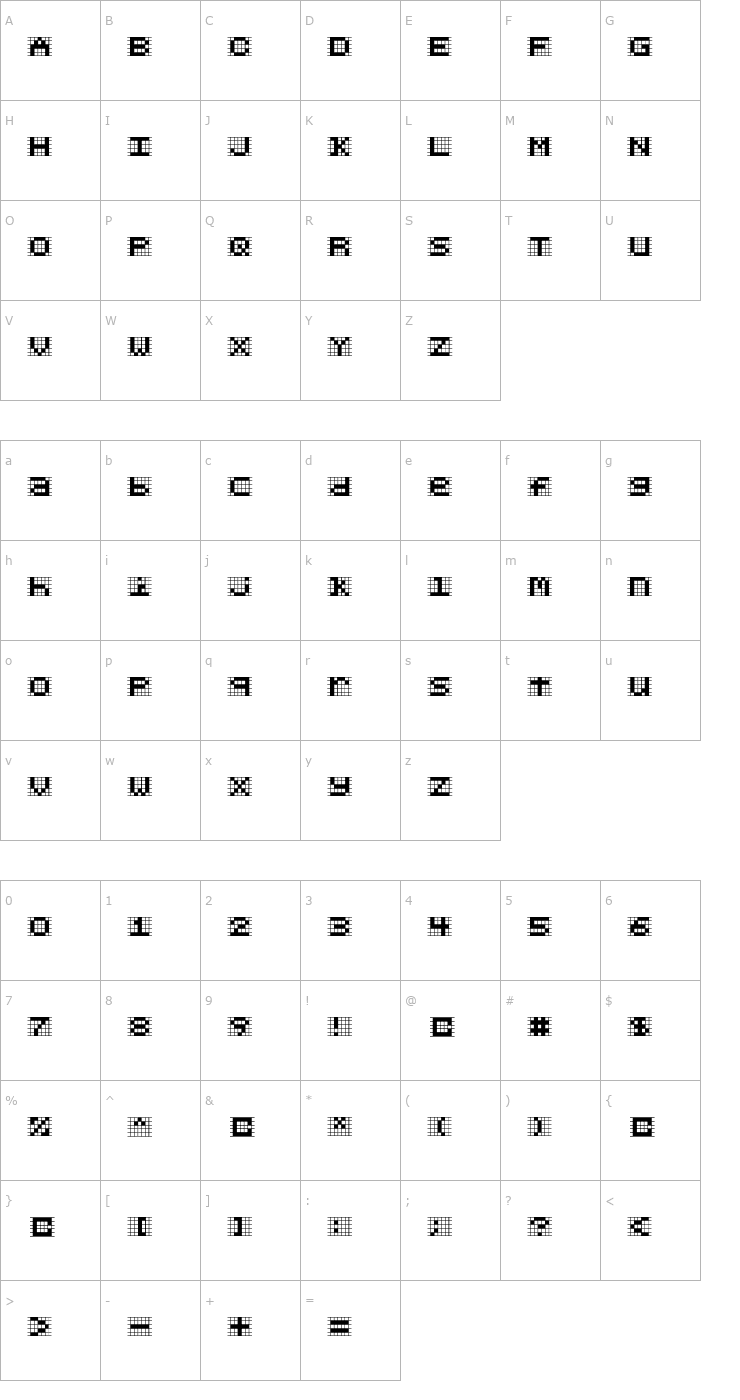 Character Map Chlorenuf Font