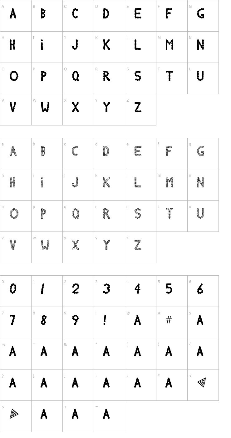 Character Map Chlorinov Font