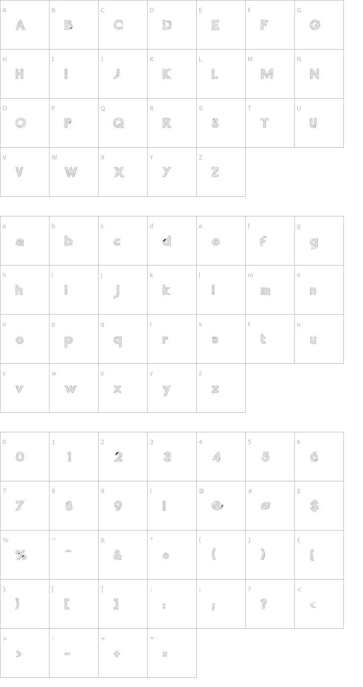 Character Map Chocolate Light Font