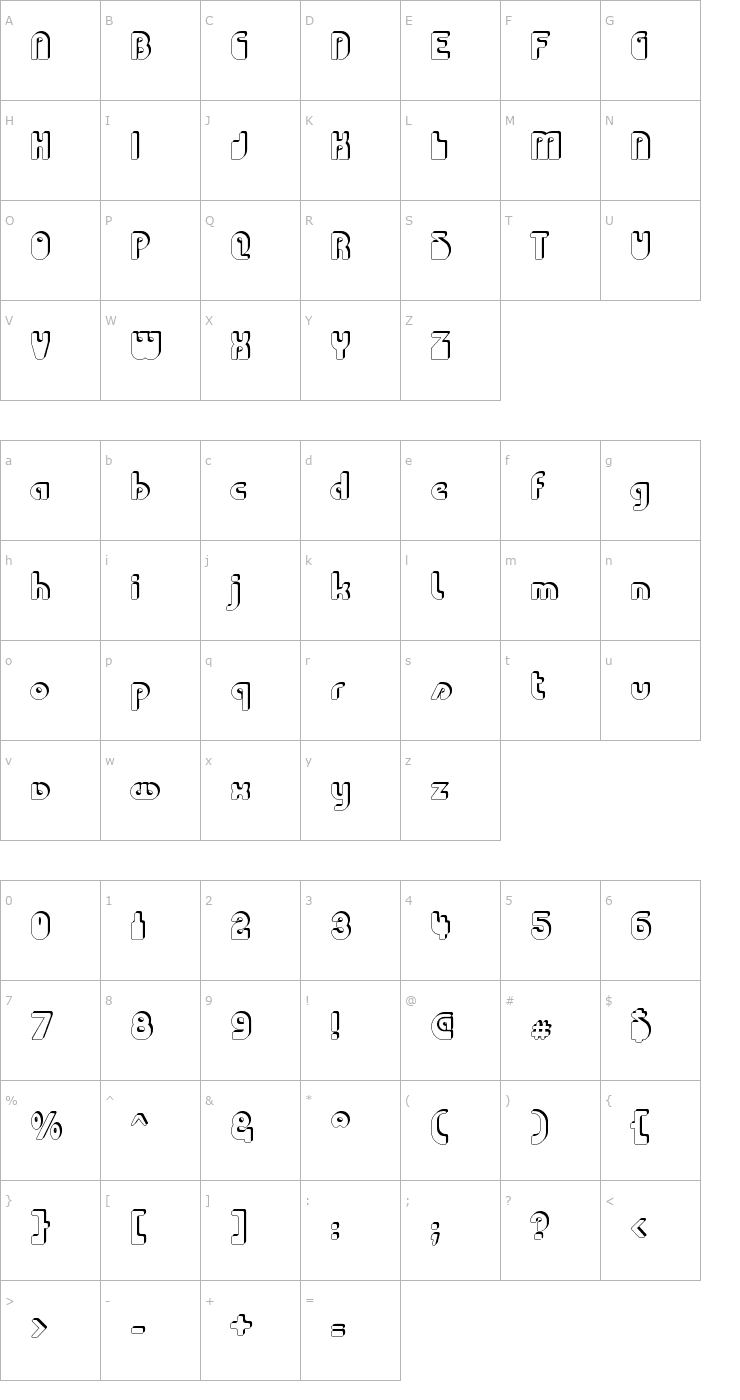 Character Map Choda Chado Font